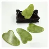 Twarz masażer masr naturalny Xouyan Stone Green Jade Guasha Gua Sha Board for Therapy Super Quality Need Scra Drop d dhgua