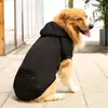 犬のアパレル大きな犬のための暖かい服冬のペットフリースコートスポーツスウェットシャツポケットゴールドレトリバーハスキー