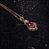 Collane a ciondolo Ruby Pendenti Vintage Fine Wedding Engagement Necklace Bijouterie Imition 925 Sterling Sier Drop Delivery Gioielli Dhvnl