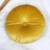 Pillow 35x35cm Round Sofa Solid Color Velvet Pouf Tatami Window Mat Pumpkin Shaped PP Cotton Seat Pad Soft Lumbar Chair