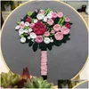 Другие художественные и ремесленные 3D Europe Bouquet Stitch Kit с вышивкой обручи с цветами Bordado iniciante свадебное украшение S Dhwxe