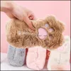 Pencil Bags Cut Cat Paw Bag Soft Plush Kawaii Makeup Pouch Large Capacity Case Pen Holder Stationery Organizer School Drop Delivery Dhh5K