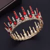 Jóias para cabelos de casamento lindo círculo verde de cristal diadema real rainha rei coroa nupcial redonda tiaras tiaras cocar na noiva 230112