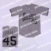 Jerseys College Baseball Baseball Bears 남자 버밍엄 남작 45 Michael MJ Black White Grey 스티치 영화 야구 유니폼 저렴한