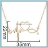 Pendanthalsband Enkla rostfritt stål Stetoskop Elektrokardiogram Halsband Fashion Love Heart Choker Chain Drop Delivery Jewelr DHC9Y