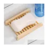 Soap Dishes 2021 New Natural Bamboo Trays Wholesale Wooden Dish Tray Holder Rack Plate Box Container For Bath Shower Bathroom Drop D Dh1D7