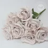 Dried Flowers 10 Flowers Bunch Vintage Roses Coffee Bean Paste Purple Grey Pink Silk Bouquet For Birthday Party Wedding Decoration Room Layout 230111