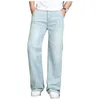 Мужские джинсы Мужские летние стройные большие размеры расклешены микро-брюки светло-голубые классики плюс 28-34