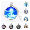 Pendant Necklaces Virgin Mary Necklace Sier Chain Christian Catholicism Vintage Religious Jesus Statement Beautifly Drop Delivery Je Dhhyk