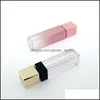 Bouteilles d'emballage 10ml Lip Gloss Conteneurs Vide Tube Carré Maquillage Conteneur D'huile Tubes En Plastique Rose Or Drop Livraison Bureau École Dhebn