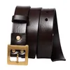 Belts 3.5CM Designer Genuine Leather Belt Men Vintage Copper Buckle Fashion Top Quality Cowhide Male Strap For JeansBelts