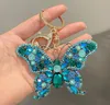 مفاتيح حبل الحبل الحلو Big Rhinestone Butterfly Keychain Cute Fashion Glitter Crystal Crystal Ensect Charm Exclseories K Dhd2u