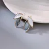 Bengelen oorbellen kroonluchter 2023 aankomst metalen trendy bladeren fris mooie zoetgrijs blad voor vrouwen bruiloft mode sieraden geschenken