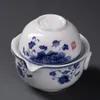 Il set da tè include 1 pentola 1 tazza elegante gaiwan Bollitore per teiera bello e facile Teiera in porcellana blu e bianca