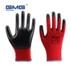 Gants en Nitrile pour le travail, Protection de sécurité en Polyester noir, imperméable, Anti-abrasion, respirant, pour homme de jardin