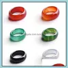 Band Rings For Women Natural Agate Jade Wedding Men Love Christmas Gifts Bijoux Gemstone Ring Drop Delivery Jewelry Dhdws