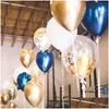 Decoração de festa 127pcs Balão Garland Arch Kit Chrome Gold Latex Balloons azul de casamento aniversário chá de bebê Droga Droga em casa Gar Dhrfg