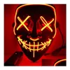 Party Masks 10 Colors Halloween Mask Led Light Up Funny The Purge Election Year Great Festival Cosplay Costume Supplies Drop Deliver Dhx4M