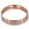 Bracelets à maillons Bracelet magnétique sain pour femmes hommes aimants de thérapie de puissance en or chaîne de Bracelets en acier inoxydable
