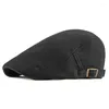 Bérets Mode Béret Chapeau Pour Hommes Casquettes Plates Femmes Été Casual Chapeaux De Soleil Sboy Rétro Sauvage Peaked