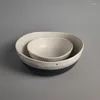 Bowls Ceramic Tableware Ins Nordic Style Retro Blue Gradient Irregular Household Rice Salad Bowl