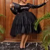 Sıradan Elbiseler 2023 Bahar Pulları Siyah Midi Afrika Kadınlar için Balo Elbise Yüksek Kaliteli Moda Partisi İnce Elbise Lady