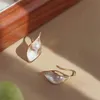 Freshwater pearl Earrings 14k leaf Ear Studs Lady/girl Fashion jewelr