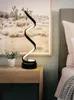테이블 램프 LED 침실 거실 실내 조명 미니멀리스트 장식 램프 시보레를위한 간단한 복고풍 대기 램프 충전기 터치