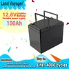 Land Voyager lifepo4 battery pack 12.8V 100AH 120AH with 100A BMS 4S1P 12V batteries suitable for cart UPS household appliances inverter generator and 14.6V10A