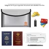 Sacs de rangement sac de documents ignifuge étanche et isolation thermique pour l'argent bijoux passeport DocumentStorage BagsStorage