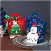 Christmas Decorations Eve Big Gift Box Santa Claus Design Kraft Papercard Present Party Favor Activity Red Green Gifts Package Boxes Dhvwe