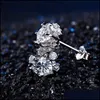 Charm Zircon Christmas Snowflake Stud ￶rh￤ngen f￶r kvinnor Shiny Rhinestone Crystal Flower Earring Drop Leverans smycken Dhn0e