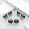 Pestañas postizas 100 pares mucho cola de ojo estilo alargado mezcla 10 estilos 3D pestañas de visón natural largo hecho a mano maquillaje transparente Las Dhnul