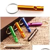 Dog Training Obedience Dogs Keychain Whistle Mini Aluminum Outdoor Hiking Portable Survival Small Key Ring Customized Tqq Drop Del Dhd6W