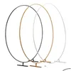 Party Decoration 2M Iron Circle Wedding Birthday Arch Background Wrought Props Outdoor Lawn Round Backdrop Frame Balloon Drop Delive Dh04F