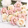 ドライフラワー30pcs7cm白いバラ人工絹の花の頭の装飾的なスクラップブッキング家庭の誕生日装飾偽の花230111