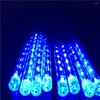 Strings 30cm LED Meteor Shower Rain Light 8 Tubes Cascading Chain Lights Snowfall Outdoor Waterproof Holiday Christmas Tree Decor