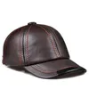 Ball Caps Genuine Wholesale Leather Baseball Cap Men Women Black Cowhide Hat Snapback Adjustable Autumn Winter Real Peaked Hats