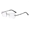 نظارة شمسية إطارات Zirosat 9133 Pure Titanium Rimless Men Eyeglasses Frame Frame Designer Myopia Clear Optical Prescription Eyewear