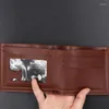 Portefeuilles Men Business Foldable Wallet Short Style Vintage Money Holdes Holders voor mannelijke Tote Bag Solid Color Pocket