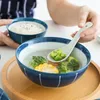 Bowls Japanese Dinnerware Blue And White Porcelain Dinner Plate Pasta Soup Bowl Ramen Noodle Sushi Tray Dishes