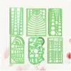 Nagelborstels 6pc transparante geometrische Ding RER ontwerpsjabloon set plastic stencils meten sjablonen voor kantoor- en STAC22 -druppel DHPFB