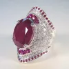 Fedi nuziali Luxury Fucsia Zircone Anello da donna Gioielli per feste Band Anniversario Regalo Accessori moda