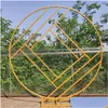 Party Decoration Diamond Wedding Arch Mariage Backdrop Wrought Iron Creative Ring Geometric Frame Stand Sn Stage Background Drop Del Dhjdw