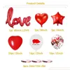 Décoration De Fête Rouge Lettre D'amour Feuille Ballons Coeur Ballon Pour Fiançailles De Mariage Saint Valentin Décor Drop Delivery Maison Jardin F Dhblu