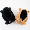 Шапочка шапочки/кепки для черепа женщины зима милые уши медведь дизайн сплошной ветрозащитный теплый шарф шарф шляп