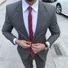 Men's Suits & Blazers 2023 Arrival Gray Slim Fit Men Suit Tuxedos Masculino 2 Pieces (Jacket Pants Tie) Man Latest Style 1110