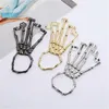 Link Bracelets Punk Skull Hand Bone Jewelry Fashion Personality Wild Five-finger Ring Bracelet Adjustable One Chain Personalized Nightclub