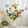 Dekorativa blommor Silk Artificial Flower Branches False Lantern Study El Auditorium Decoration Simulation Blue Green Branch