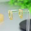 Hoop Earrings Summer Women's Classic Square Rectangle Luxury Trend CZ Party Jewelry